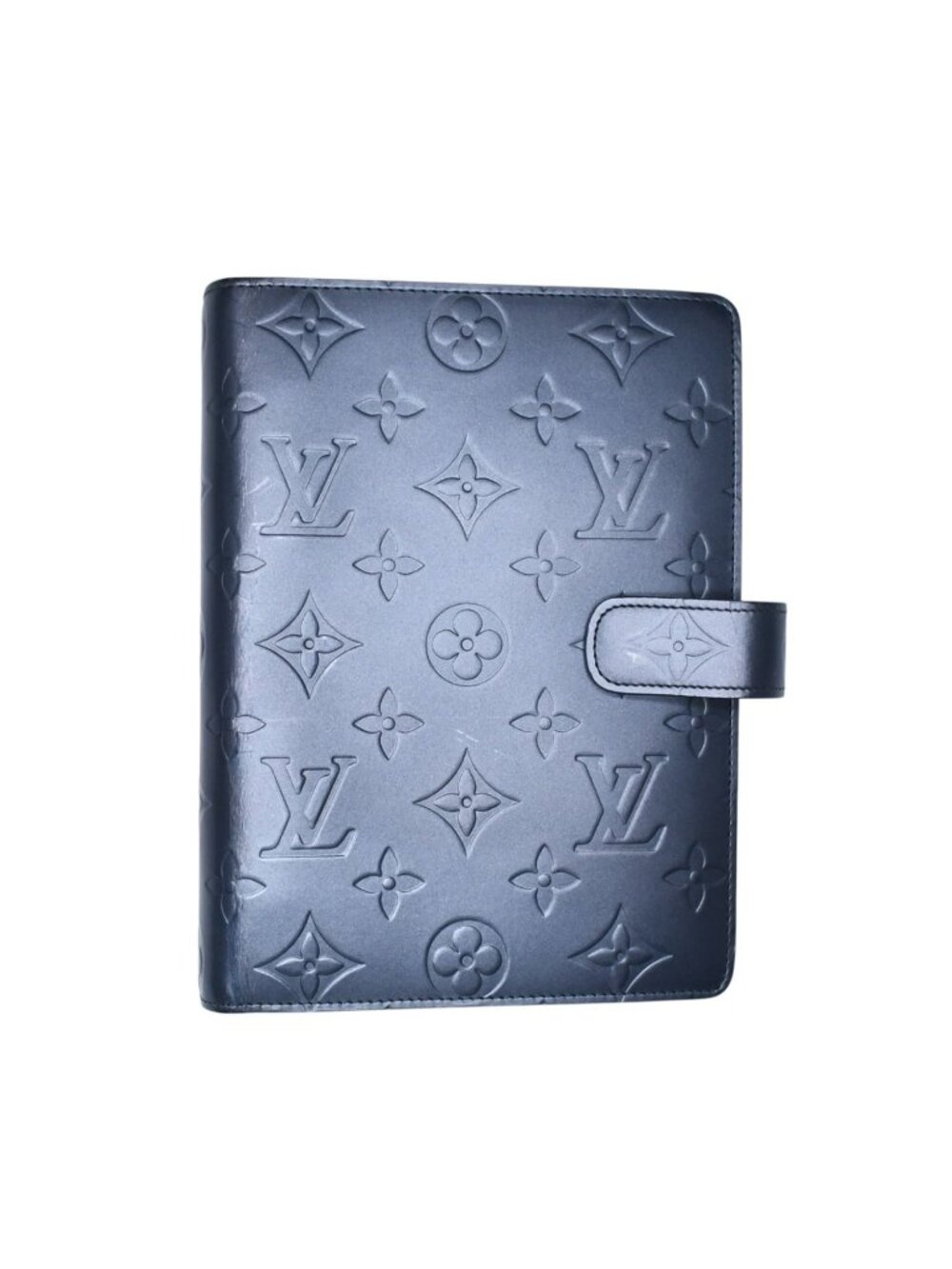Louis Vuitton Agenda MM Monogram Matte Notebook Cover Metallic Noir Leather